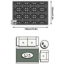 1 pieza Alfombra de lujo vintage estilo bohemio con estampado, alfombra de área rectangular con patrón floral y rayado desgastado al estilo europeo y americano, alfombra para exteriores, adecuada para entrada, balcón, pasillo, exterior, patio, sala de estar, alfombra suave lavable a máquina para todo el año, decoración del hogar - Multicolor - Ver 13