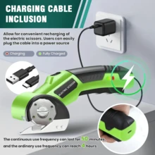 LED Powered Electric Cardboard Cutter, Cordless Electric Rotary Cutter For Fabric, Carpet, Leather And Plastic - Multicolor - View 5
