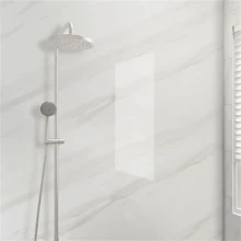 1 rouleau, papier peint auto-adhésif, papier peint vinyle à texture de marbre lisse - texturé, amovible, résistant à la moisissure, film facile DIY - idéal pour la décoration de la maison et du dortoir, convient pour le papier contact imperméable et résistant à l'huile dans la cuisine, la chambre à coucher, le salon - Jazz White - Voir 6