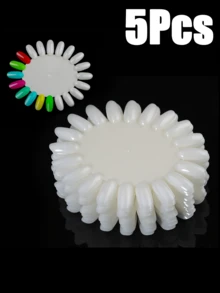 20/10/5/3pcs Set, Flat Fake Nails, Acrylic Nail Tips, Nail Art Display Chart, Manicure Supplies, Transparent Round Nail Practice Wheel, Suitable For DIY Nail Salon (Beige, Transparent) - Multicolor - View 13