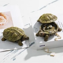 Caja de joyería con forma de tortuga linda, caja de almacenamiento de joyas decorativa adecuada para pulseras, accesorios, aretes, anillos, collares, etc. - Multicolor - Ver 3