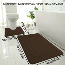 2 件记忆泡沫浴室垫，加厚浴室地毯，柔软防滑防褪色吸水速干舒适家居装饰地垫，女士情人节礼物生日男友女友家居浴室装饰地毯户外地毯门垫秋季装饰浴室配件返校入口装饰 - 2pc回子壓花 - 查看 14