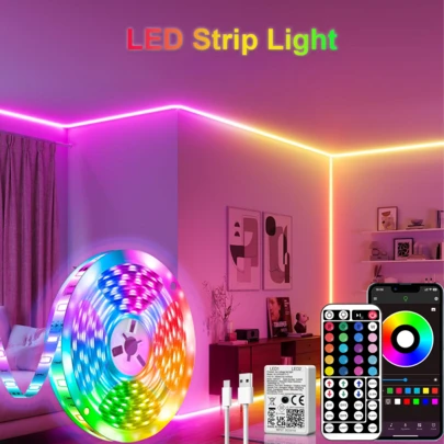  NBBUFF Smart RGB TV Lights, Room Decor LED Strip Lights, Controllable Via App And Remote, With Music Sync Mode, Timer, And Color Changing Functions; Suitable For Bedroom, Living Room, Ceiling, Holiday Gifts, Christmas Party And Wedding Decoration
