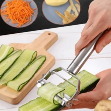 1pc 3-In-1 Stainless Steel Multi-Function Fruit & Vegetable Peeler, Slicer, Grater, Kitchen Tool Set - Silver - View 9