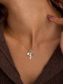 Dây chuyền vàng 18K khắc tên theo chiều dọc, dây chuyền tên gia đình/tên con, dây chuyền nhiều tên tùy chỉnh, quà tặng gia đình cá nhân hóa, quà tặng Ngày của Mẹ - Kiểu 2-Vàng - Xem 7