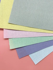 30*30cm Colorful Cross Stitch Fabric, One Side White, One Side Pink/Green/Blue/Purple/Gray/Yellow 6 Healing Colors, Embroidered Works Have Better Texture, Perfectly Suitable For Various Embroidery And Cross Stitch, Applicable For Handicraft Bloggers, DIY Enthusiasts, Professional Embroidery Studios - Small Grid 30*30cm - View 6