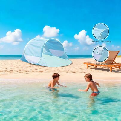 1 chiếc lều trẻ em, lều nghỉ dưỡng đơn bằng thép chống nắng, lều bãi biển, lều một lớp chống nắng, vật dụng thiết yếu cho trẻ em cắm trại ngoài trời vào mùa hè.