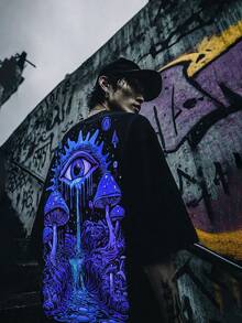 Áo thun nam phong cách đường phố, chất liệu polyester nhẹ, họa tiết Gothic kinh dị Punk, kiểu dáng cá tính, tay ngắn. - Nhiều màu - Xem 3