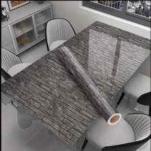 1 buah Wallpaper Tekstur Bata Vintage, Wallpaper Perekat Diri 3D, Dekorasi Dinding & Meja Berkualitas Tinggi Bertekstur Abu-abu, PVC Tahan Air, Dapat Dilepas, Mudah Dibersihkan dan Dipasang untuk Dapur, Ambang Jendela, Lemari, Renovasi Furnitur - B-Abu-abu - View 14