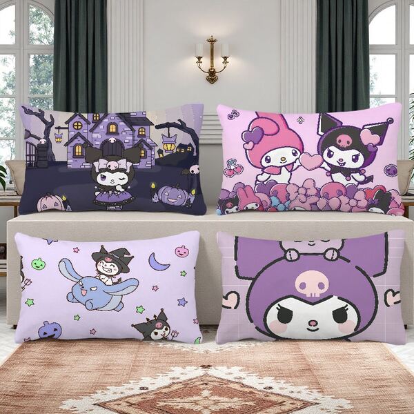 SANRIO 1 Vỏ gối sofa hoạt hình dễ thương - Vỏ gối trang trí, vỏ gối giường, vỏ gối trang trí phòng ngủ (Không bao gồm ruột gối). Thiết kế in một mặt (Chỉ có vỏ gối; không bao gồm ruột gối). Vỏ gối vuông trang trí - Thích hợp cho trang trí ngày lễ, sofa, phòng ngủ, giường và sử dụng hàng ngày quanh năm.
