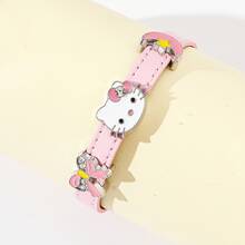 SANRIO 1 chiếc vòng tay hình mèo KT dễ thương, trang trí nơ và trăng, phụ kiện thời trang, vòng tay tình bạn và cặp đôi. - Hồng - Xem 2
