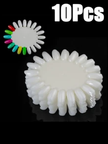 20/10/5/3pcs Set, Flat Fake Nails, Acrylic Nail Tips, Nail Art Display Chart, Manicure Supplies, Transparent Round Nail Practice Wheel, Suitable For DIY Nail Salon (Beige, Transparent) - Multicolor - View 11
