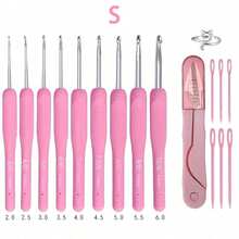 Lawkeman Pink Crochet Yarn Set, Crochet Beginner Kit, Includes Yarn, Crochet Hooks, Storage Bag, Crochet Tools Set, Ideal For Professionals, Suitable For DIY Decor, Crafts, Accessories, Sweaters, Hats, Scarves, Knitted Items (Random Yarn Color) - Multiple Styles - View 12