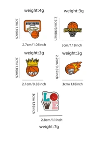 1/5件套篮球珐琅徽章套装，可爱运动胸针，可别在背包、夹克、帽子上，MVP 比赛时刻 LOVE 篮球徽章，篮球迷礼物，学生派对背包装饰，观赛、日常穿搭、篮球爱好者收藏、节日礼物趣味徽章 - 彩色 - 查看 14
