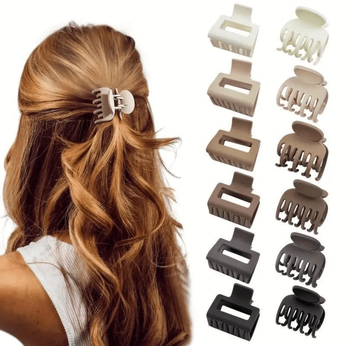 4/8 chiếc kẹp tóc nhỏ màu nâu 4cm dành cho nữ, kẹp tóc nhỏ đa năng tối giản phù hợp cho sử dụng hàng ngày, mùa hè, kỳ nghỉ, du lịch, phụ kiện tóc. - Nhiều màu - Xem 1