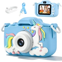 儿童相机，1080P高清，4800万像素，视频拍摄，内置5款游戏，儿童生日礼物，儿童节礼物，儿童生日首选礼物 - 彩色 - 查看 2
