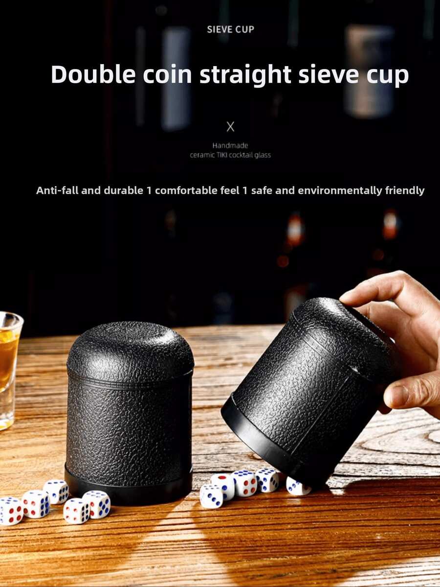 Double Coin Colored Dice Set, Street Food Dice Cup, Bar Shaking Dice Cup, KTV Dice Shaker, Colorful Dice, Dice Shaker Cup - Multicolor - View 1