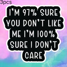 97% Don't Care, Anti-Appearance Anxiety, Anti-People Meme Sticker - Waterproof Vinyl Sticker - Durable Smooth Surface, Self-Adhesive Bumper Sticker, Suitable For Cars, Windows, Laptops, Trucks, Water Bottles - Multi-Purpose Durable Design, Car Sticker - Vinyl - View 11