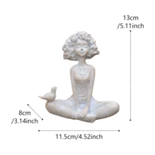 5.1英寸瑜伽女孩坐姿雕像，1个，家居装饰，餐桌装饰，瑜伽女孩家居装饰，卧室和客厅装饰，送给瑜伽爱好者的礼物，适合家居装饰、办公桌和书架。 - 瑜伽女孩擺飾 - 查看 3