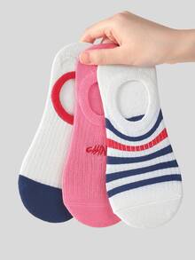 6 paires de chaussettes multicolores pour femmes, chaussettes de cheville à rayures contrastées, motifs brodés raffinés, chaussettes légères pour le printemps/l'été, en tissu tricoté respirant et doux, style polyvalent à la mode Ins, convenant pour le port quotidien, les déplacements, les fêtes, les sports, l'école, les cadeaux de vacances, l'intérieur et l'extérieur, parfaites pour le style et la photographie - Multicolore - Voir 5