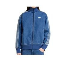 adidas originals ADICOLOR 拉鍊立領寬鬆舒適牛仔外套 男款 牛仔藍 - 藍色 - 查看 3