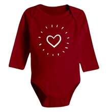 Autumn And Winter Long Bodysuit With Prints For Baby Girls - Burgundy - View 2