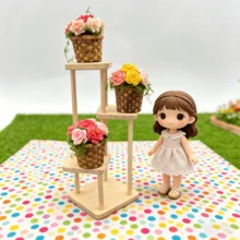 1pc Mini Flower Baskets, Flower Basket Models, Small Flower Baskets, Mini Micro Flower Potted Plants, Dollhouse Decor Scene Accessories, Food And Toy Photo Props, Mini Flower Potted Plants, Micro Scene Decorative Ornaments - Multicolor - View 5