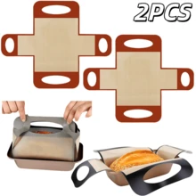 四柄硅胶吐司烤盘垫，不粘烘焙工具，厨房好帮手 - 彩色 - 查看 13