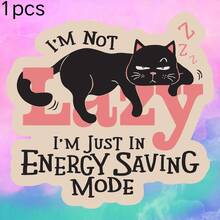 Black Cat Mode, Perfectly Captures The Lying Flat Mindset, Full Resonance Waterproof Vinyl Sticker - Durable Smooth Surface, Self-Adhesive Bumper Sticker, Suitable For Cars, Windows, Laptops, Trucks, Water Bottles - Multi-Functional Durable Design, Car Sticker - Vinyl - View 10