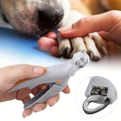 1 chiếc kìm cắt móng thú cưng có đèn LED, tay cầm chống trượt tiện dụng với tấm chắn an toàn, chạy bằng pin, thích hợp để chải chuốt cho mèo và chó, dụng cụ chăm sóc thú cưng cơ bản, chải chuốt thú cưng | Cắt tỉa chính xác | Tay cầm thân thiện với người dùng, kìm cắt móng chó, máy cắt móng thú cưng chạy bằng pin, thích hợp cho mèo và chó - dụng cụ chải chuốt chuyên nghiệp, đèn tích hợp, cắt tỉa chính xác, dễ dàng tìm thấy nhanh chóng.