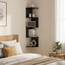 1pc Multi-Tier Corner Shelf, Floating Corner Shelf, Corner Rack, Wall Corner Storage Rack, Bedroom Wall-Mounted Bookshelf, Kitchen Triangular Corner Storage & Decor Organizer Rack, Easy To Assemble Multi-Layer Wall-Mounted Shelf, Suitable For Bedroom, Bathroom, Kitchen, Office, Living Room, Bookshelf - Multicolor - View 6
