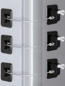 2pcs/Set Safety Lock Set, Includes 1 Padlock + 1 Key, Advanced Protective Lock Device, Multi-Purpose Cabinet Door, Window, Refrigerator Lock - Multicolor - View 1
