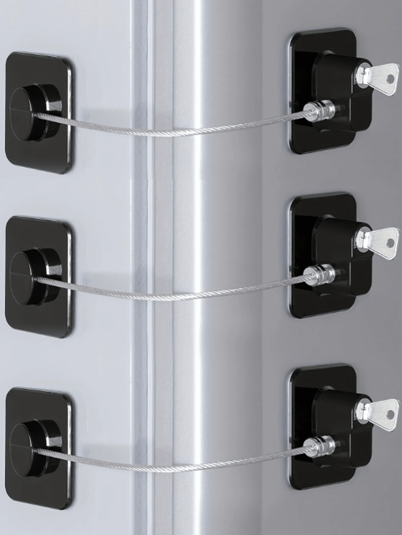 2pcs/Set Safety Lock Set, Includes 1 Padlock + 1 Key, Advanced Protective Lock Device, Multi-Purpose Cabinet Door, Window, Refrigerator Lock - Multicolor - View 1
