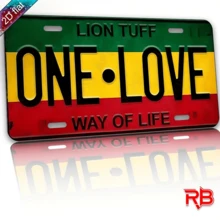 2D Flat Sign, 1 Piece - Lion Pattern Design With "One Love" Message - Perfect For Festivals And Cultural Celebrations, Indoor And Outdoor Use | Rock N' Roll Style Design | Sign, Hole Positions As Shown In The Size Chart - Multicolor - View 5