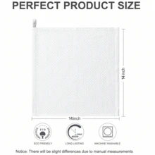 12"X12" 6 chiếc/gói Khăn lau bát đĩa họa tiết bánh quế, Khăn lau bếp tái sử dụng, Khăn lau vuông thấm hút - trắng - Xem 4
