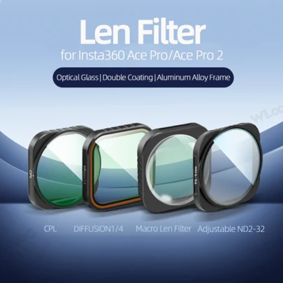 For Insta360 Ace Pro 2/Ace Pro Len Filter Kit, Multi-Coated/Optical Glass/ Aluminum Alloy Frame, Perfect Creative Filter For Outdoor Sports, Wedding, Festival Beach Party And Holiday Travel, Buckle Design | Easy Installation | Ideal Gift For Ace Pro2/1 Users