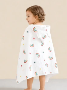 1pc Infant Soft Hooded Bathrobe Cloak, Wearable Towel 65*135cm - Multicolor - View 7