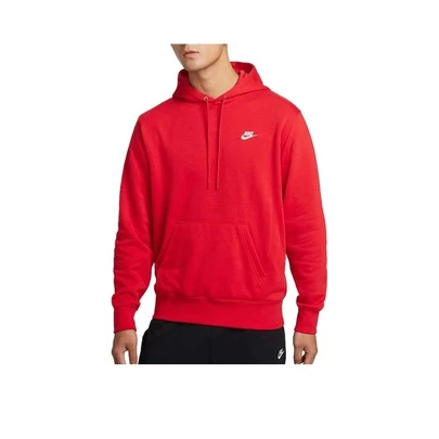  Sudadera con capucha Nike Club Futura de color liso con logo bordado, para hombre, color rojo.