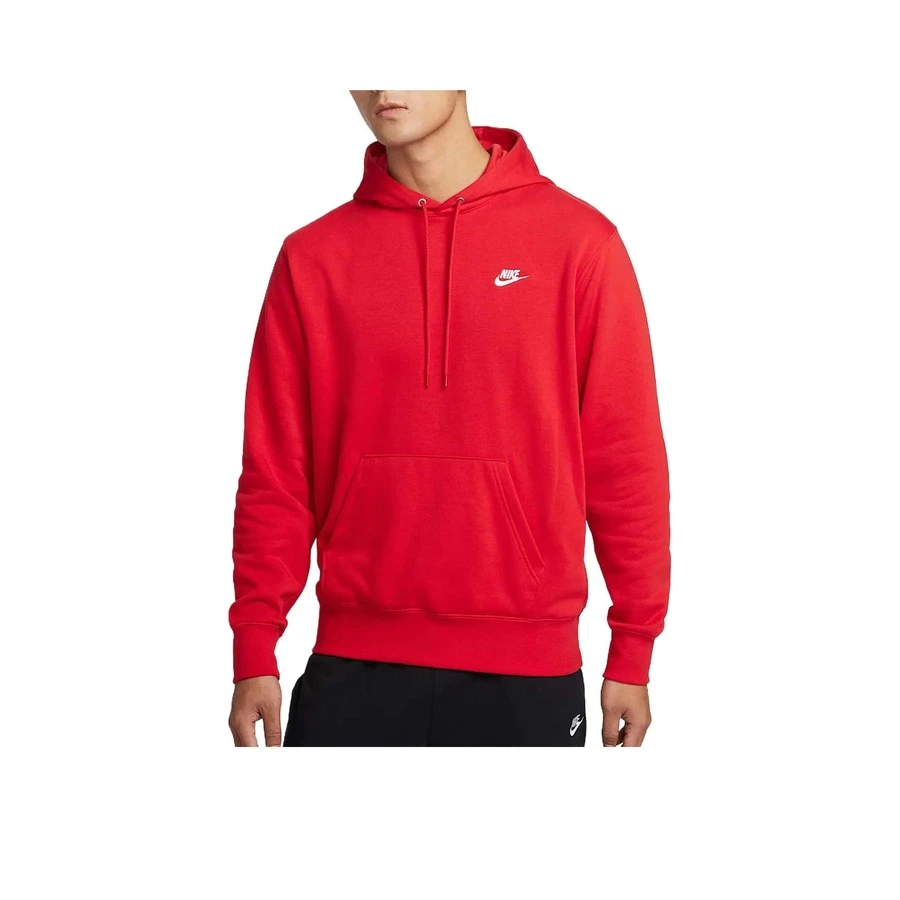 Nike Club Futura 純色Logo刺繡簡約時尚舒適衛衣 男款 紅色 - 紅色 - 查看 1