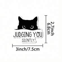 1 pieza Pegatina divertida, Pegatina de gato negro con texto en inglés, Decoración inspiradora y grafiti interesante, Adecuada para portátil, botella de agua y cuaderno - Multicolor - Ver 9