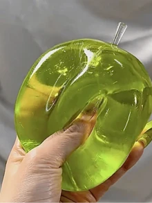 1个水晶大苹果造型挤压玩具，慢回弹减压玩具，超薄可塑性奶油质感手工挤压球，柔软可爱 - 彩色 - 查看 7