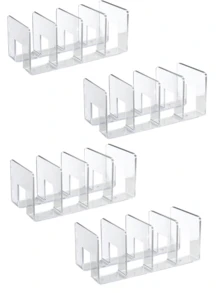 2/1/4 Piezas Bolsa divisora multiusos de 4 compartimentos transparente, organizador de armario ahorrador de espacio para el hogar, la oficina y la residencia estudiantil - transparente - Ver 12
