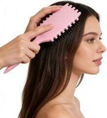 Premium Air Cushion Scalp Massage Comb Anti Static Smooth Hair Styling Brush Flexible Bristles Daily Grooming Hair Care Tool Gentle Detangling Paddle Comb For Home Salon Use Daily Hair Arrangement Essential Beauty Accessory For Women Daily Makeup Hairstyle Matching - 粉紅FDC-095-1 - 查看 3