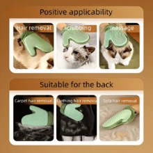2-In-1 Silicone Pet Grooming Glove, Gentle Deshedding Brush, Suitable For Dogs And Cats, Upgraded Five-Finger Design For Long And Short Hair, Easy To Clean, Gentle Deshedding, Pain-Free Grooming, Invigorating Massage - Multicolor - View 4