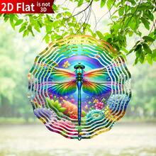 1pc Classic Metal Dragonfly Rotating Decor, 2D Flat Design, No Power Needed, No Feather, Suitable For Home Decor And Creative Gifts, Random Style - Multicolor - View 5