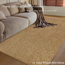 1pc Extra Long Solid Color Runner Rug - Large Rectangular Floor Mat, Faux Jute Texture, Machine Washable, Suitable For Hallway, Kitchen, Bathroom, Laundry Room - Beige/Brown Modern Design, Easy To Clean Runner Rug, Ideal For Corridors, Entryways And Narrow Spaces, Textured Surface Enhances Traction, Fashionable And Practical Home Decor, Washable Hallway Runner Rug, Oversized Floor Mat, Kitchen Runner Rug, Floor Runner Rug, Extra Long Runner Rug - Multicolor - View 4