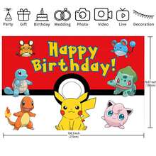 Đồ dùng trang trí tiệc sinh nhật Pokemon có bản quyền, Vải phông nền trang trí màu đỏ trắng vàng vui nhộn, Phông nền chụp ảnh hoạt hình Anime, Áp phích, Phụ kiện chụp ảnh, Vải phông nền trang trí tiệc sinh nhật hoàn hảo, Biểu ngữ, Phông nền chụp ảnh, Trang trí tiệc sinh nhật, Kích thước: 82.7*59.1/59.1*39.4/39.4*29.5 inch - Nhiều màu - Xem 11