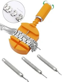 1/14件套蓝/黄表带拆卸维修工具套装 - 表带调节工具，包含拆卸工具、表带工具套装、表带调节、更换和尺寸调整维修工具包、表锤、弹簧杆，是送给手表爱好者的完美礼物 - 彩色 - 查看 2