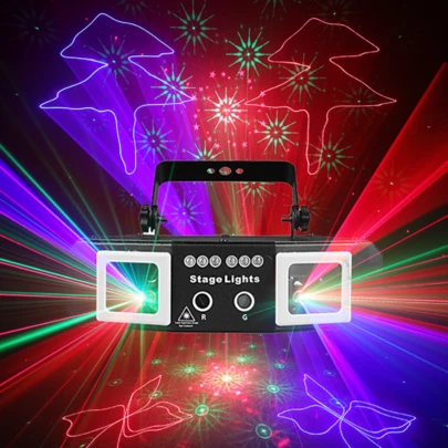 迪斯科灯、DJ闪烁派对灯、舞厅光束灯、RGBUV图案、舞台表演投影仪、支持DMX512信号、声控、俱乐部、KTV、酒吧舞台表演、嘉年华、家庭聚会、节日派对氛围灯