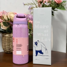 NEW Water Bottle 24oz 32oz,Multiple Colors Are Available,With Straw,Cold And Hot Water Can Be Insulated, Can Make Coffee, Frozen Drinks, Beautiful Appearance, Exquisite Workmanship, Suitable For Camping, Work, Indoor Use. - Nhiều màu - Xem 3